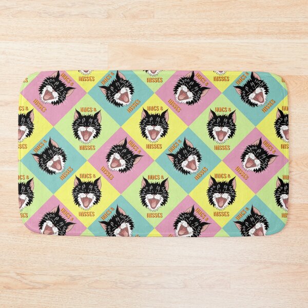 Item preview, Hugs and Hisses Cat Colour Block Pattern designed and sold by SpiritedArtwork.