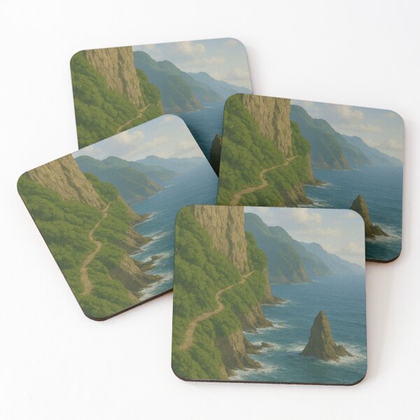 Item preview, Cliffside Trail Along the Wild Coast designed and sold by TheWonkyEaselCo.