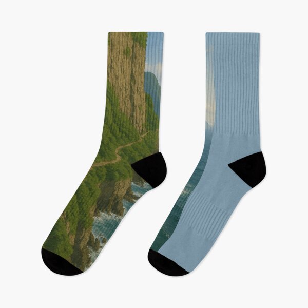 Item preview, Cliffside Trail Along the Wild Coast designed and sold by TheWonkyEaselCo.