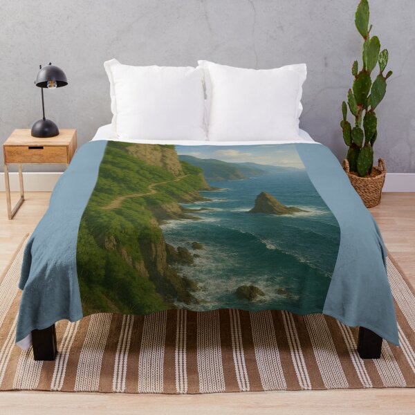 Item preview, Cliffside Trail Along the Wild Coast designed and sold by TheWonkyEaselCo.