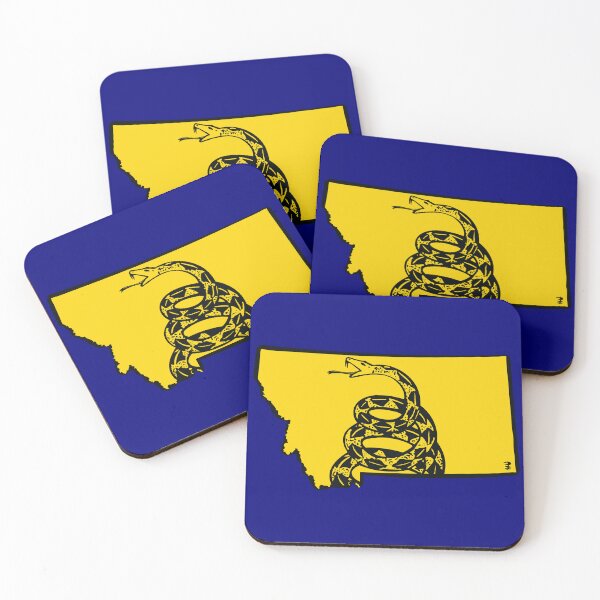 Item preview, MONTANAN - Libertarian - Don't Tread On Me Gadsden Snake on  MONTANA   Map on Blue default background, #020279 designed and sold by pelagio.