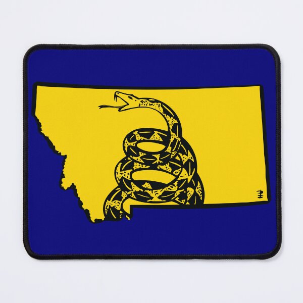 Item preview, MONTANAN - Libertarian - Don't Tread On Me Gadsden Snake on  MONTANA   Map on Blue default background, #020279 designed and sold by pelagio.
