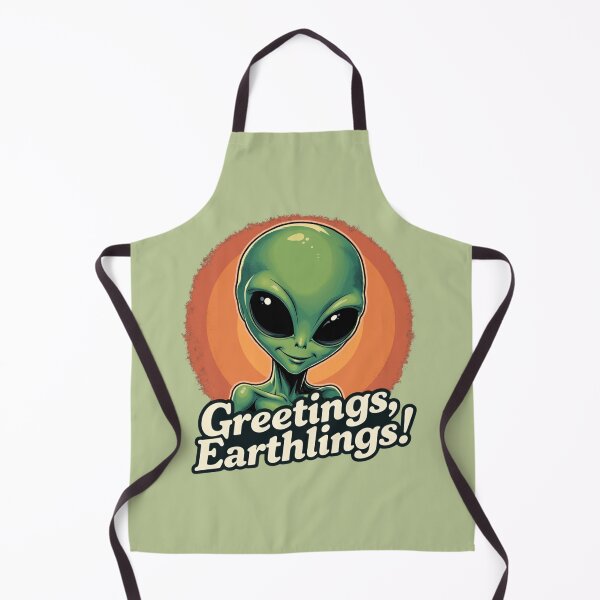 Item preview, Greetings, Earthlings!" – Retro Vintage Alien Design (They Come in Peace... Mostly) designed and sold by highvibz72.