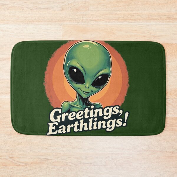 Item preview, Greetings, Earthlings!" – Retro Vintage Alien Design (They Come in Peace... Mostly) designed and sold by highvibz72.