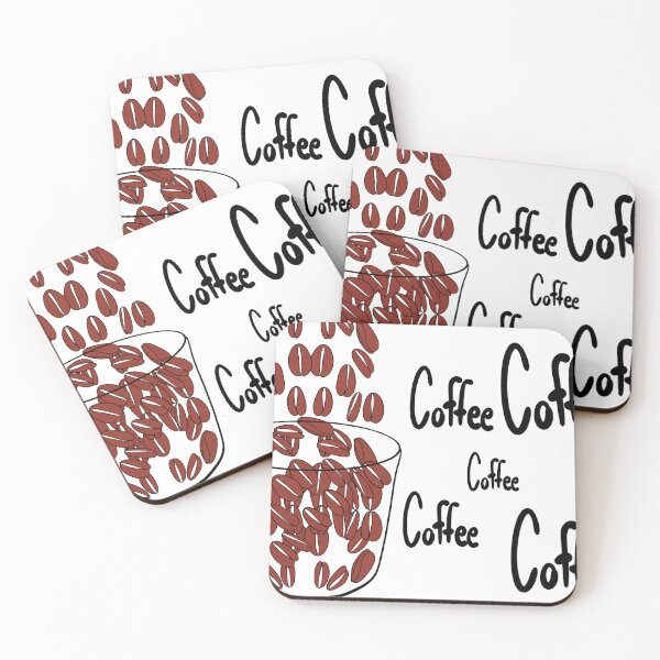 Item preview, Illustration of coffee beans falling into a glass with the words Coffee designed and sold by nongsao4.
