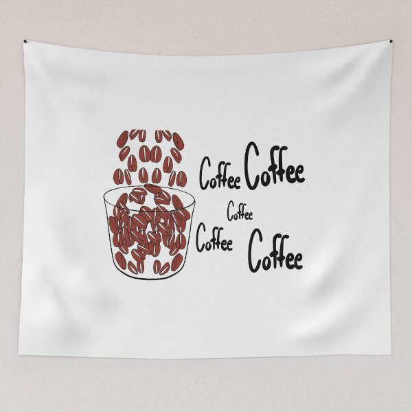 Item preview, Illustration of coffee beans falling into a glass with the words Coffee designed and sold by nongsao4.
