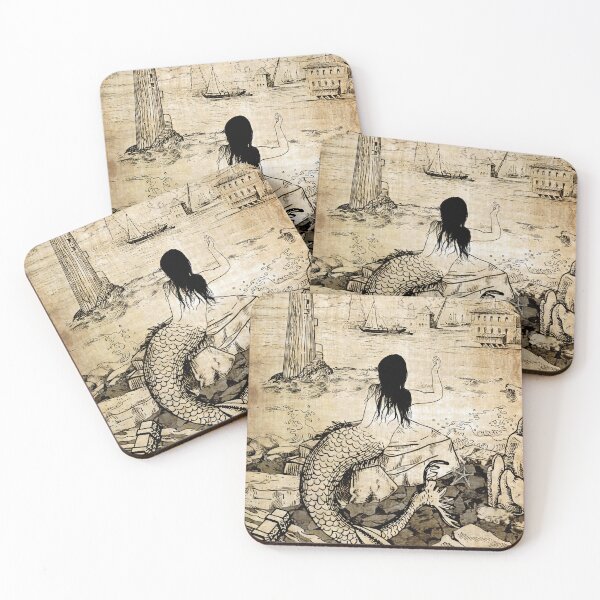 Item preview, 慾 (Longing) - Antique style mermaid clip art, Japanese kanji designed and sold by DPaleFish.