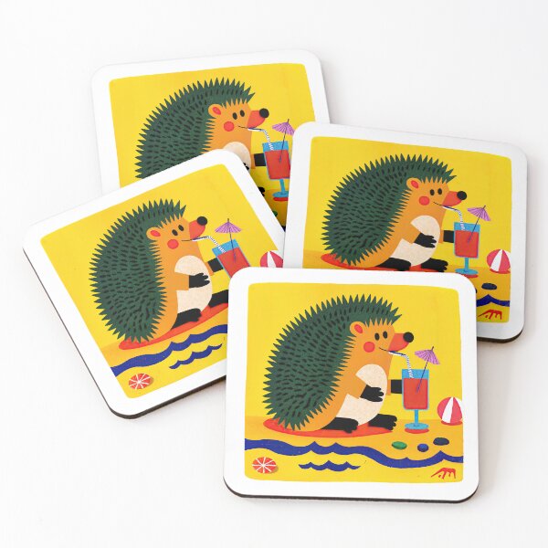 Item preview, Tropical Hedgehog Bliss – Sipping Summer One Straw at a Time designed and sold by ForeverPrintsOK.