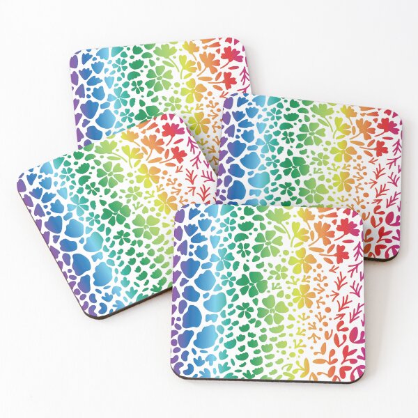 Item preview, Modern bright rainbow flower pattern designed and sold by steymo.