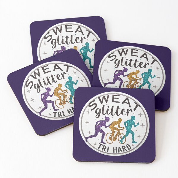 Item preview, Sweat Glitter, Tri Hard" – Fun Triathlon Motivation Sticker for Women designed and sold by Triathlongram.