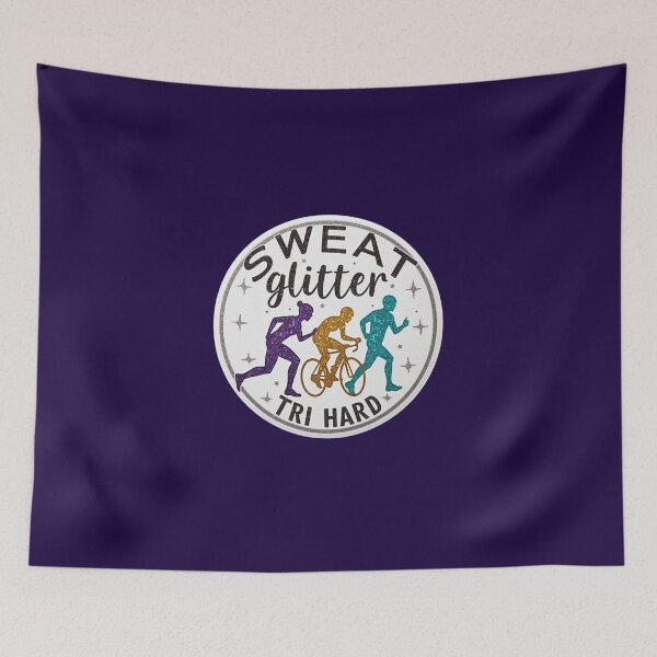 Item preview, Sweat Glitter, Tri Hard" – Fun Triathlon Motivation Sticker for Women designed and sold by Triathlongram.