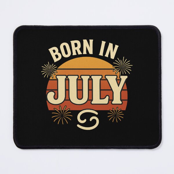 Item preview, Born in July Shirt – Retro Zodiac Birthday Tee with Cancer & Leo Sign + Fireworks designed and sold by Fantsy-world.