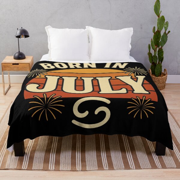 Item preview, Born in July Shirt – Retro Zodiac Birthday Tee with Cancer & Leo Sign + Fireworks designed and sold by Fantsy-world.