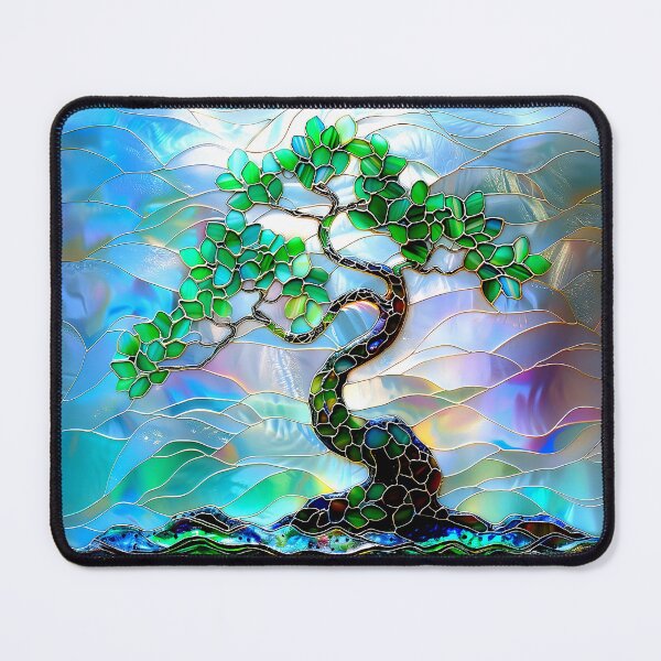 Item preview, stained glass, jade tree designed and sold by ArtbyJustis.