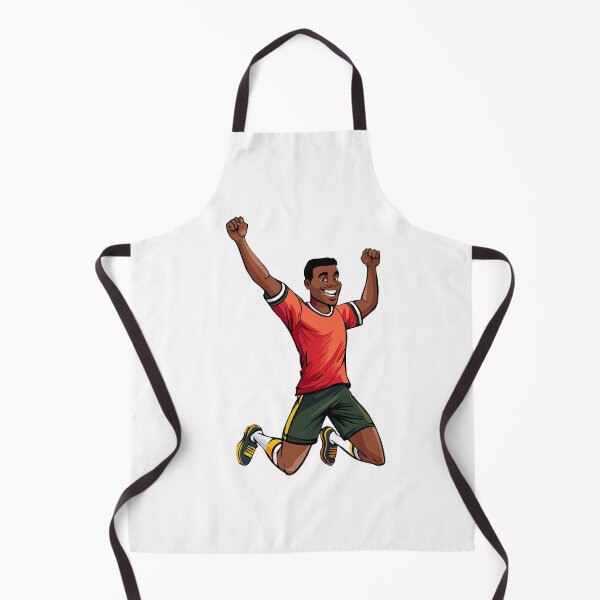 Item preview, Soccer player man celebrating after scoring goal, soccer stadium victory, footballer player jubilant athlete celebrates a winning goal with triumphant raised arms and joyful spirit designed and sold by Danler.