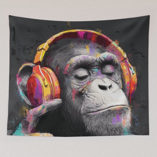 Item preview, DJ Monkey Business Thinker Ape With Headphones designed and sold by GrinGalore.