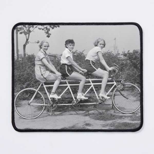 Item preview, Poster: Women Cyclists on Bicycle Built For Three designed and sold by Artcop's T-Shirt Emporium.