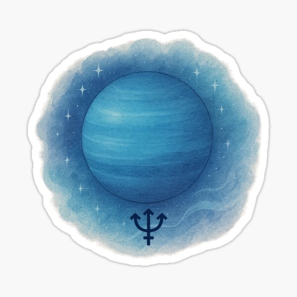 Item preview, Neptune Symbol Ocean Planet Celestial Astrology Illustration designed and sold by Vendeloc.