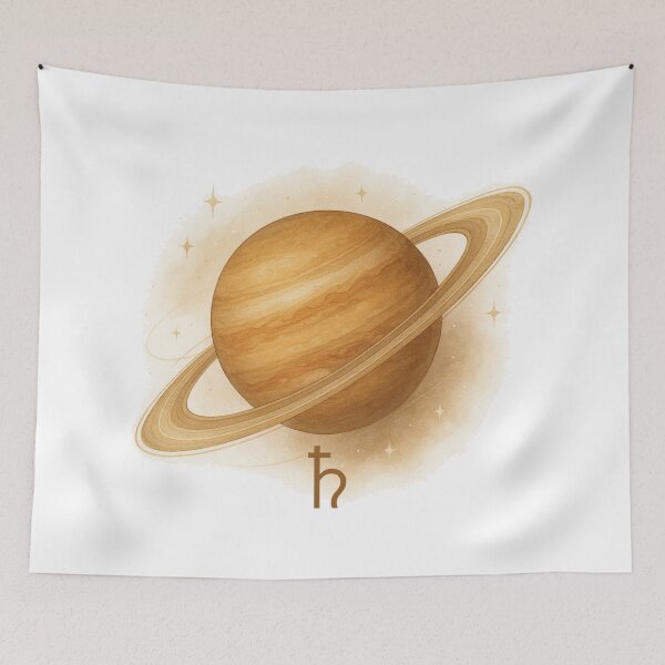 Item preview, Saturn Symbol Ringed Planet Celestial Astrology Illustration designed and sold by Vendeloc.