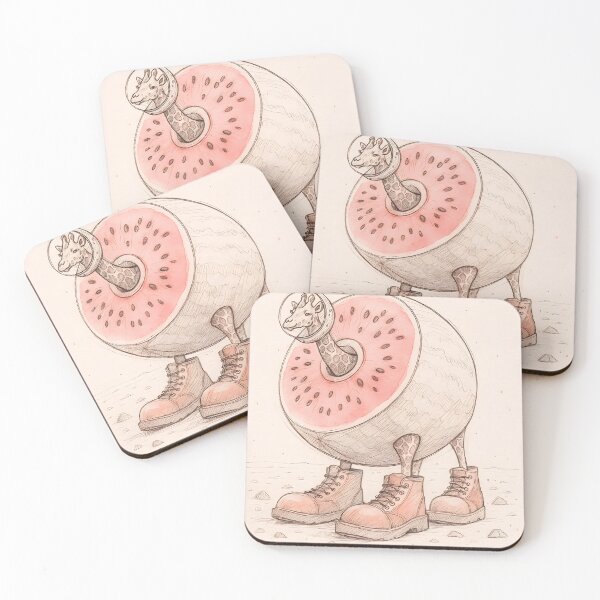 Item preview, Celeste the Watermelon Giraffe – Brainrot Astronaut in Delicate Watercolor designed and sold by EmeraldeaArt.