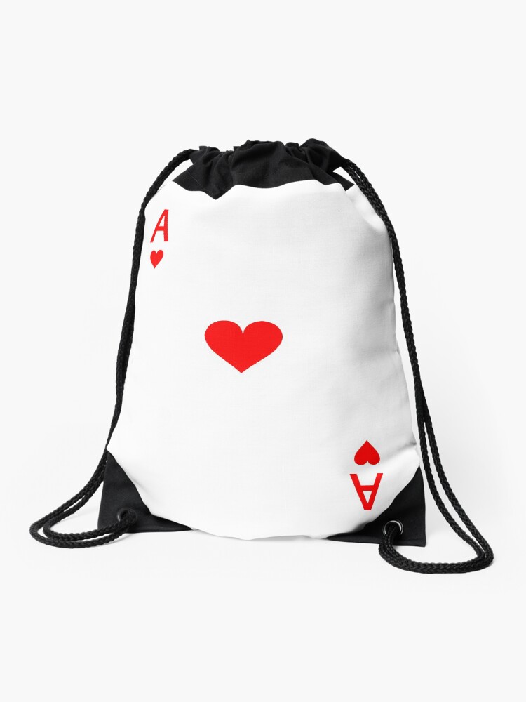 Ace Of Hearts Playing Card Design Drawstring Bag By The Elements Redbubble