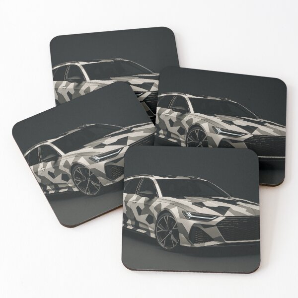 Item preview, Aggressive Sports Wagon Displayed With Abstract Camo On Dark Background designed and sold by RevUpDesign.