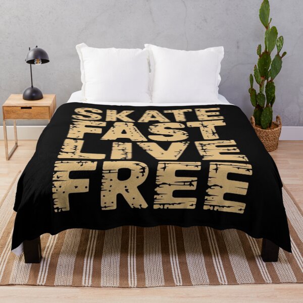 Item preview, "Skate Fast Live Free" Grunge Text Design – Vintage-Style Skateboarding Art for Apparel, Stickers & More designed and sold by ARTReMi.