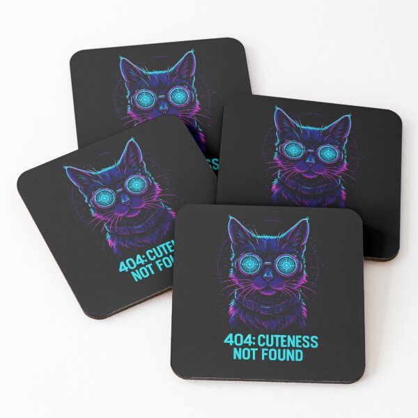 Item preview, Cyberpunk Cat – 404: Cuteness Not Found designed and sold by Design_Your_Day.