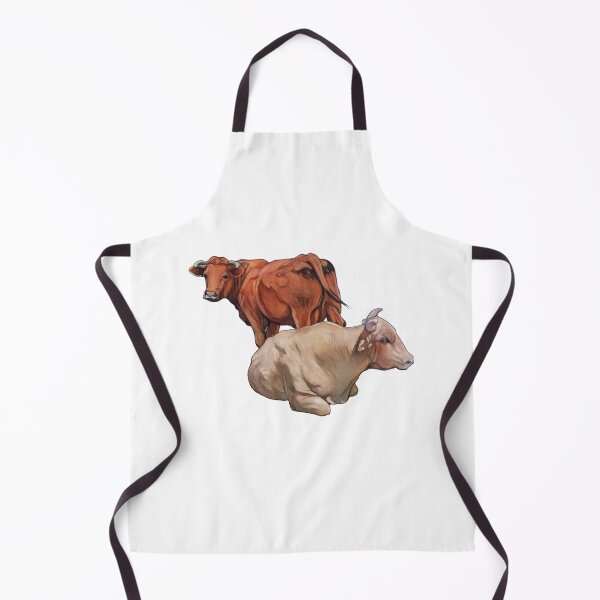 Item preview, Red Cow and Blonde Bull, Original Drawing, Cattle designed and sold by JoyfulWhimsy.