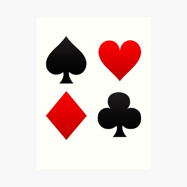 "Playing Cards Suits Spades, Hearts Diamonds, Clubs " Art Print for Sale by theelements