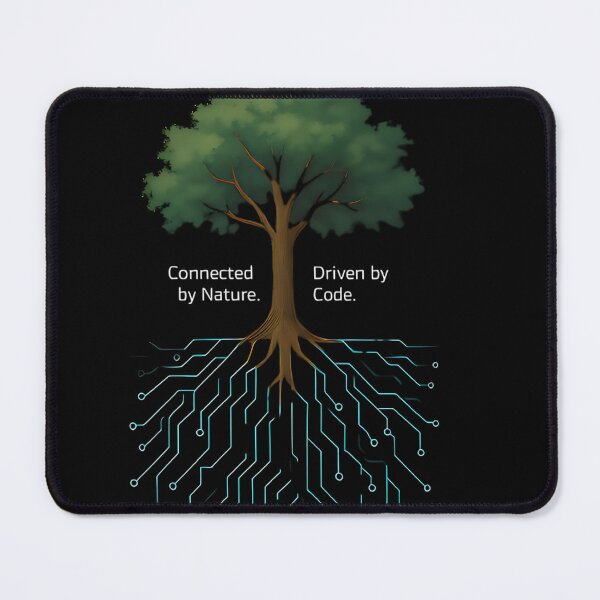 Item preview, Digital Roots – Nature Meets Technology T-Shirt Design designed and sold by SunsCreation.