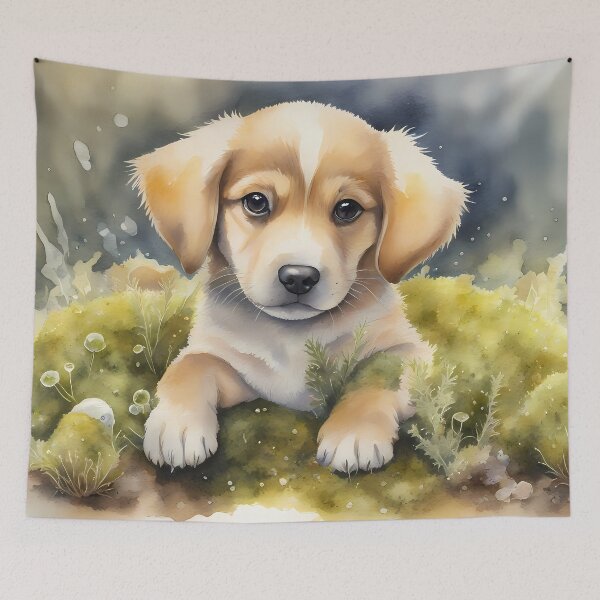 Item preview, Puppy in Moss Pile designed and sold by CalmnessbyChoice.