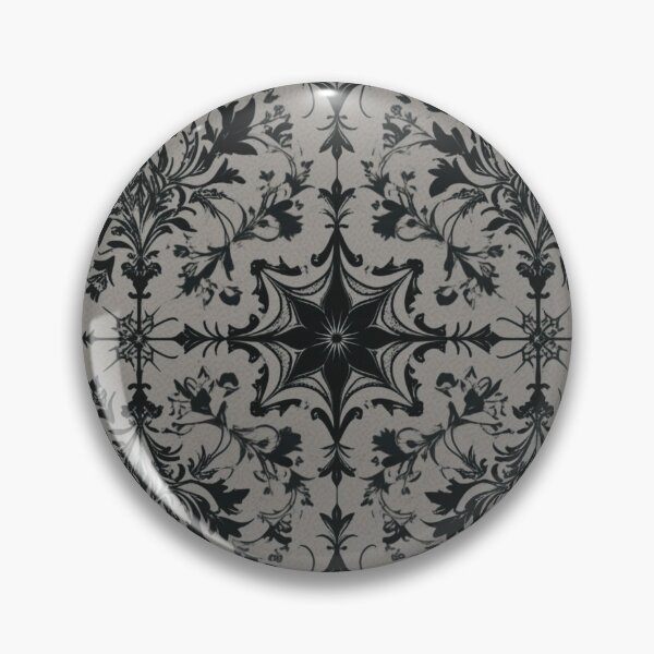 Item preview, Elegant Gothic Baroque Floral Damask – Charcoal & Black designed and sold by Anastaciaknits.