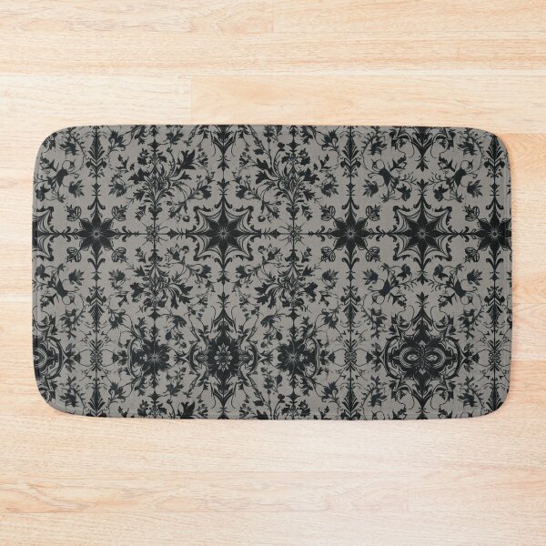 Item preview, Elegant Gothic Baroque Floral Damask – Charcoal & Black designed and sold by Anastaciaknits.