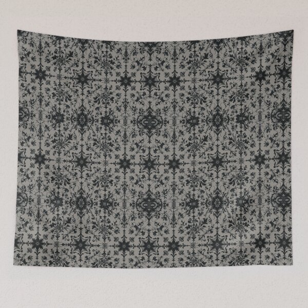 Item preview, Elegant Gothic Baroque Floral Damask – Charcoal & Black designed and sold by Anastaciaknits.