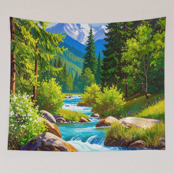 Item preview, River through the forest designed and sold by ArtFactoryAI.