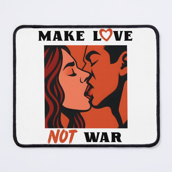 Item preview, Hot couple's kiss in pop-art style with slogan make love not war designed and sold by PixStories.