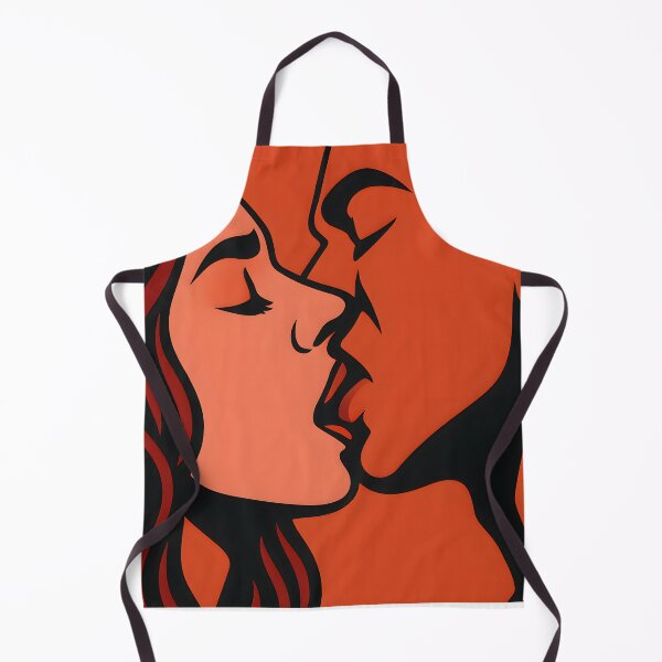 Item preview, Hot couple's kiss in pop-art style with slogan make love not war designed and sold by PixStories.