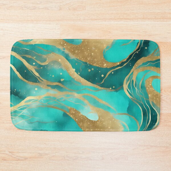 Item preview, Abstract Turquoise Gold designed and sold by CalmnessbyChoice.