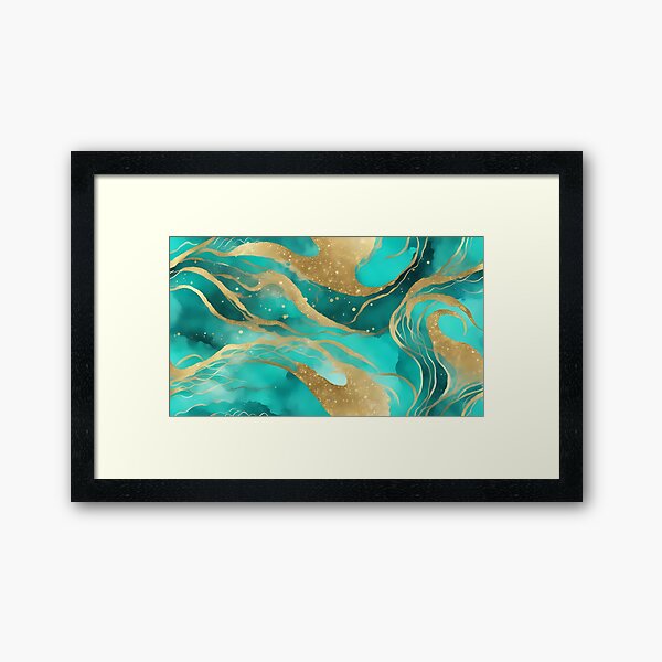 Item preview, Abstract Turquoise Gold designed and sold by BookCovered.