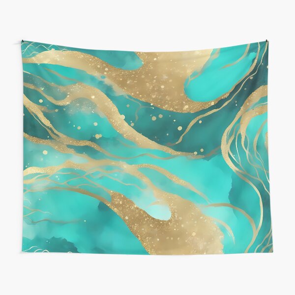Item preview, Abstract Turquoise Gold designed and sold by BookCovered.