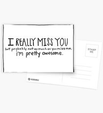 Funny I Miss You Card- Missing You Card- I Really Miss You Postcards