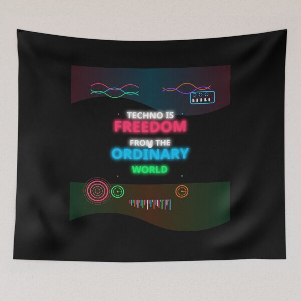 Item preview, TECHNO IS FREEDOM FROM ORDINARY WORLD - Dynamic Frequency Design designed and sold by Pickmash.