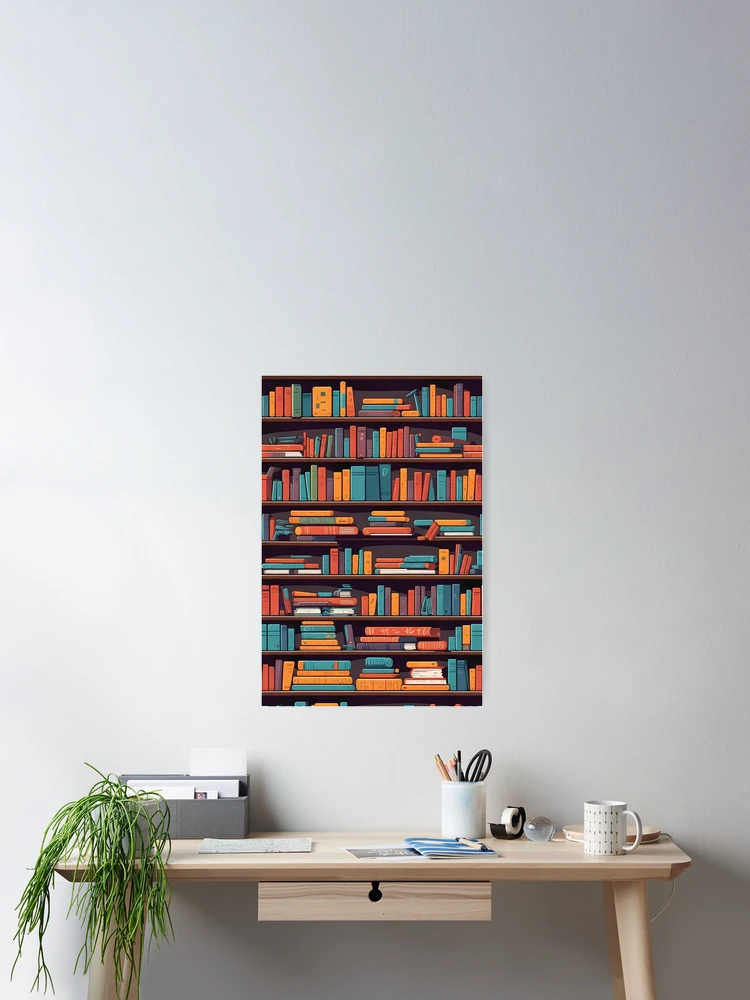 Thumbnail 2 of 3, Poster, Colorful Bookshelf designed and sold by Rislam.