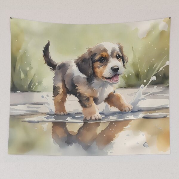 Item preview, Happy Puppy in Puddle designed and sold by CalmnessbyChoice.