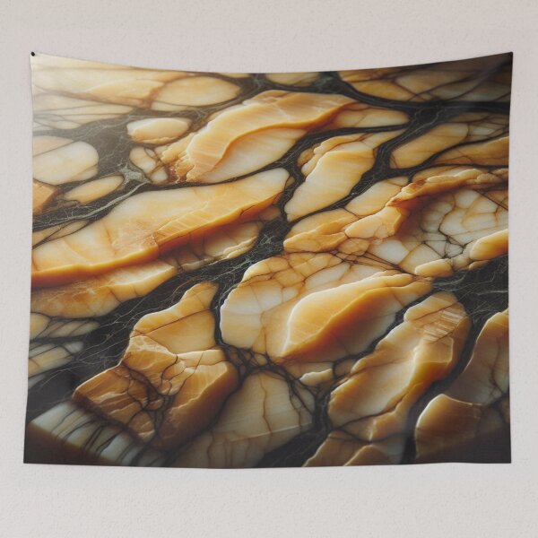 Item preview, Bold Yellow Marble with Black Veins – Rough Textured Stone Pattern Design designed and sold by nigejohn.