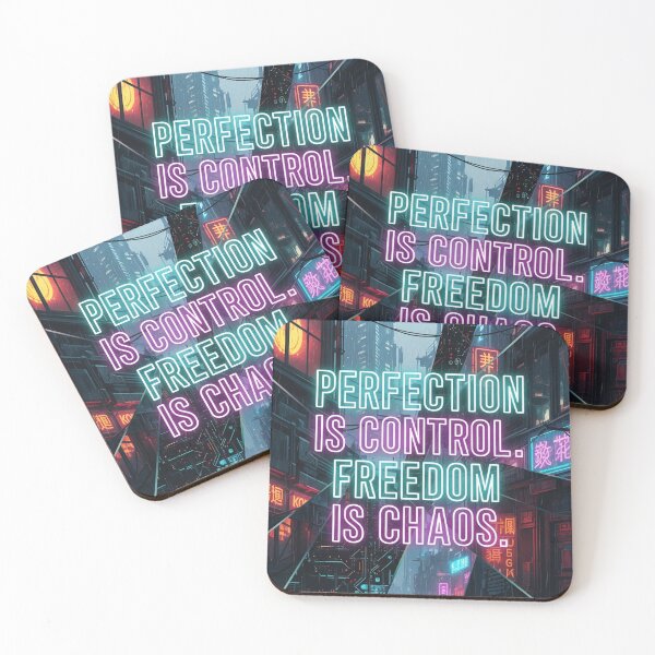 Item preview, Perfection Is Control. Freedom Is Chaos Dystopian Neon Quote designed and sold by Elizarfa.