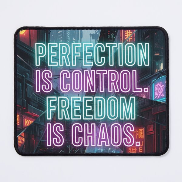 Item preview, Perfection Is Control. Freedom Is Chaos Dystopian Neon Quote designed and sold by Elizarfa.