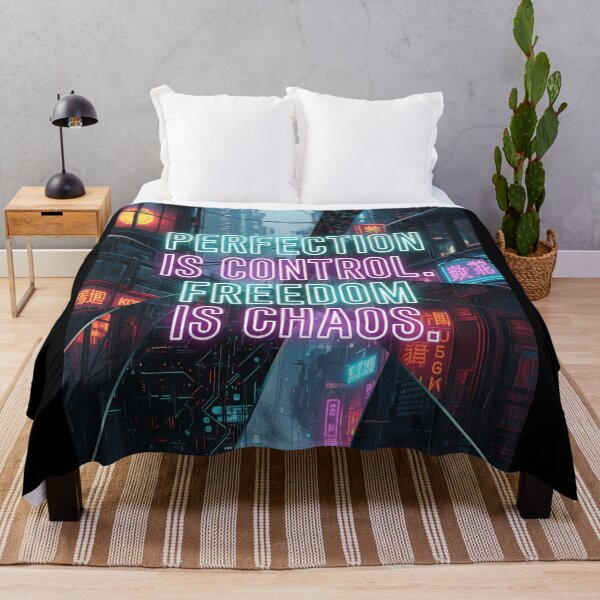 Item preview, Perfection Is Control. Freedom Is Chaos Dystopian Neon Quote designed and sold by Elizarfa.