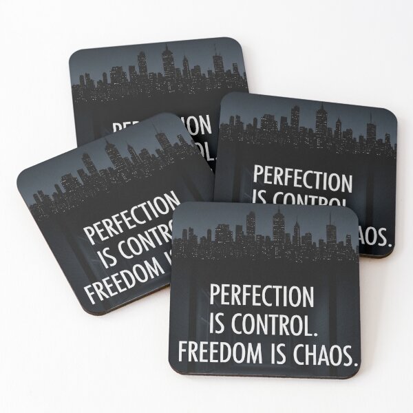 Item preview, Perfection Is Control. Freedom Is Chaos Dystopian Quote Poster designed and sold by Elizarfa.